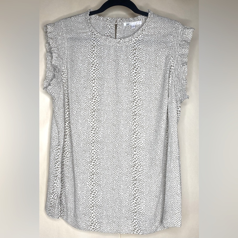 DR2 NWOT Plus Size Short Sleeve Reptile Print Top Blouse Sz 1X